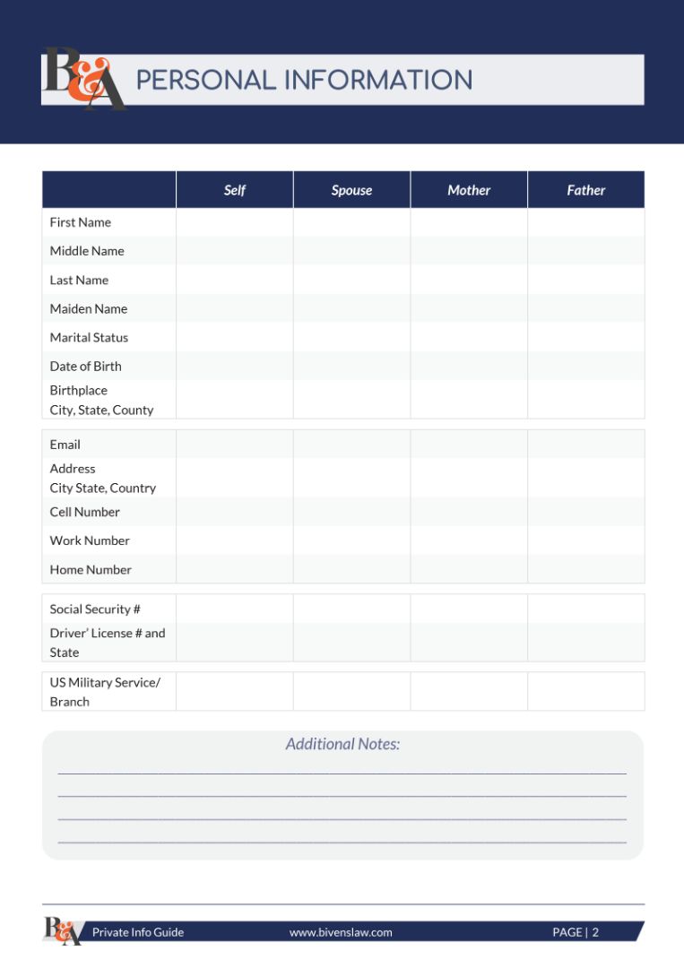 Private Information Guide: Personal and Financial Organizer - Image 3